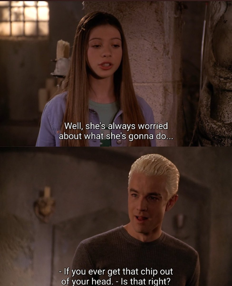 bronzespuffy's tweet photo. The amount of trust and belief that Buffy had in Spike to agree to remove his chip was truly extraordinary.

She says it was pure "instinct" on her part and "evil" and "wrong" to force that on him https://t.co/gZ0NlOqTc5