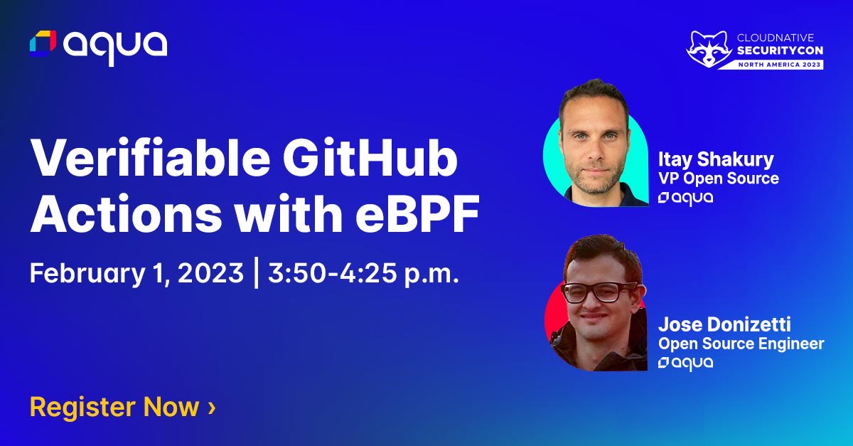 Next week - ⁦<a href="/josedonizetti/">Jose Donizetti</a>⁩ and I will be speaking at Cloud Native Security Con about Tracee in GitHub Actions