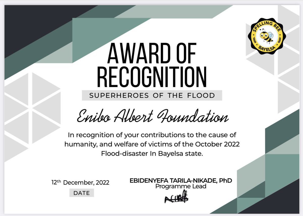 Enibo Albert Charity Foundation tweet media