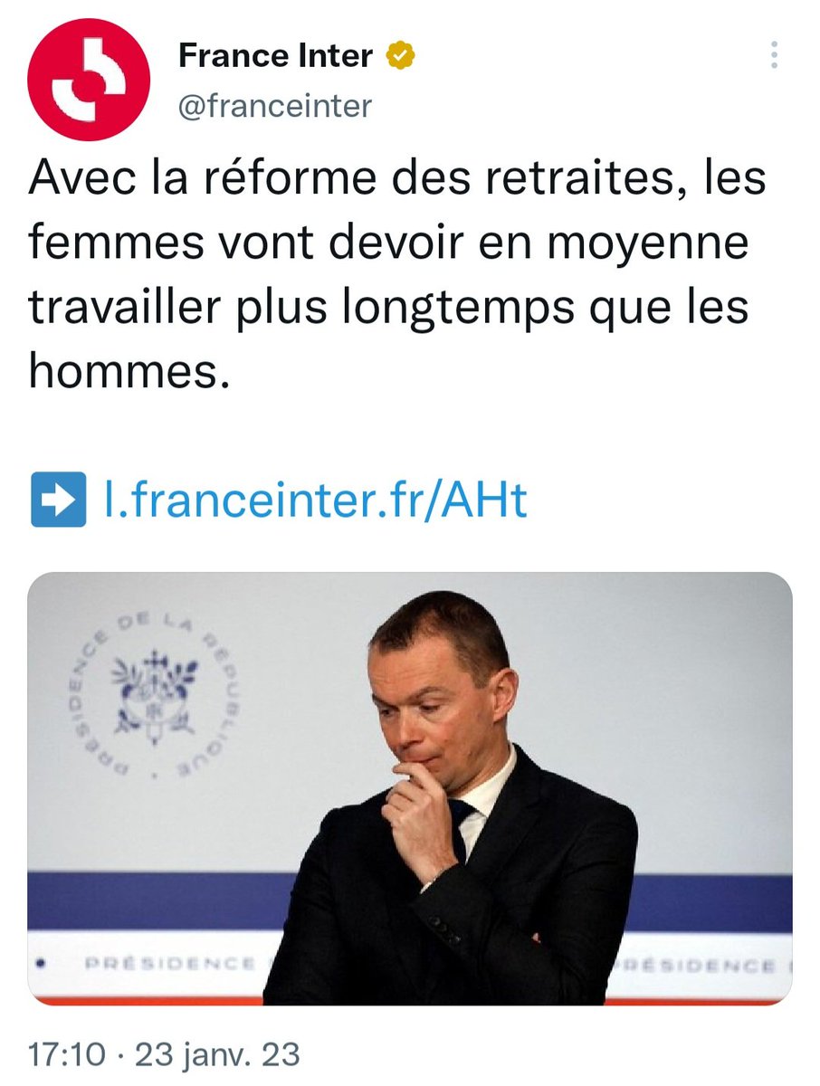 MickaCorreia's tweet photo. Dingue, qui aurait pu croire que la réforme des retraites engendre des inégalités ?! https://t.co/TyYiCgiBGg