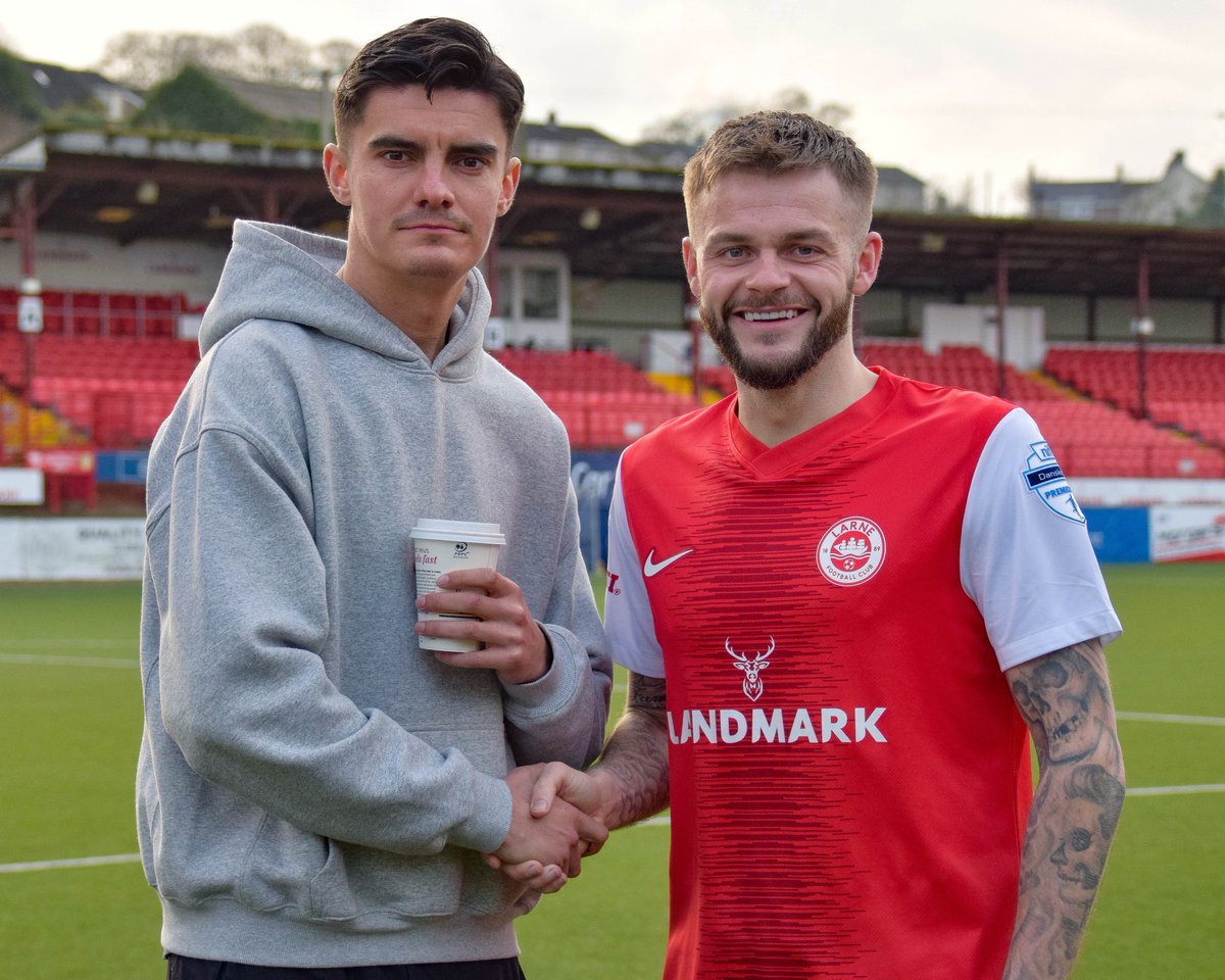 larnefc's tweet photo. When ‘bring your mate to work day’ becomes permanent 🤝

#WeAreLarne #BringOneMore https://t.co/Yj3UBR66ht