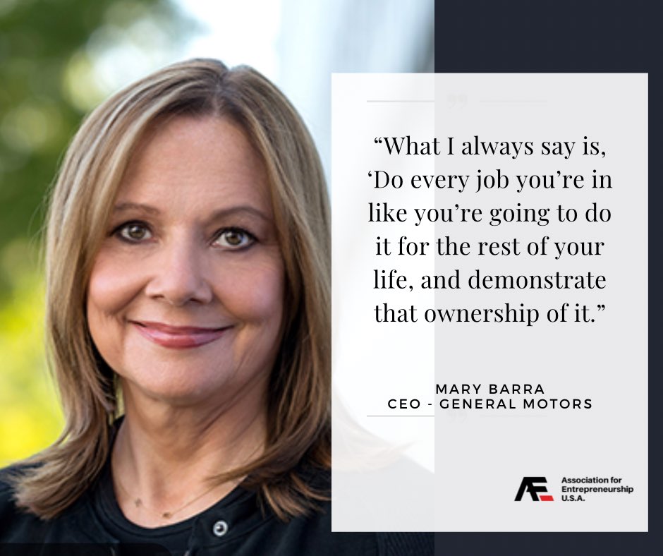 AFE_USA_Org's tweet photo. Your #work ethic will show in each and every role you hold. Continue the conversation with other hard working #professionals on https://t.co/WzISHKsHDl. 📸 @mtbarra, CEO of @generalmotors https://t.co/IrYVsEq9Lp