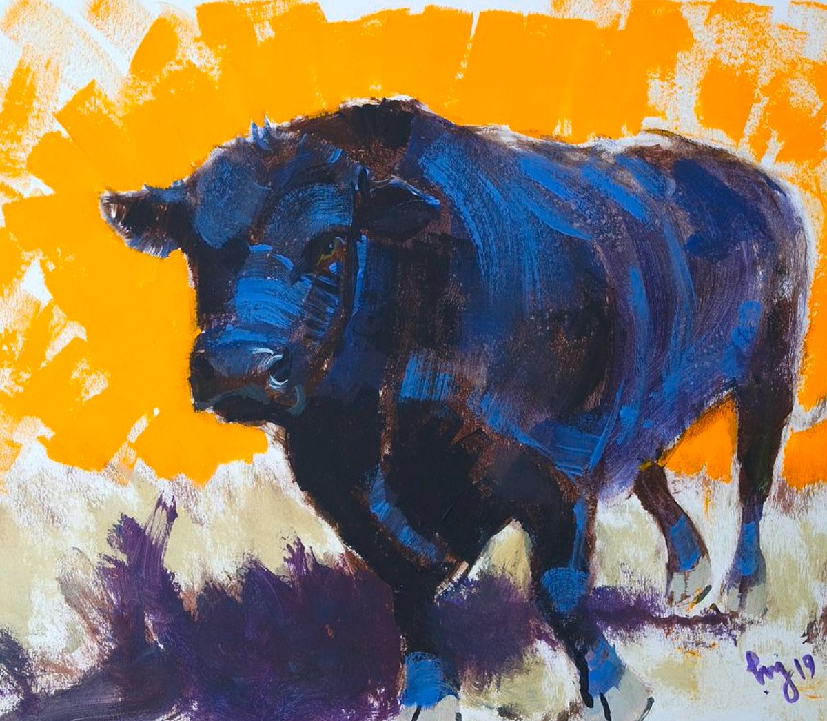 ArtbyMikeJory's tweet photo. Feel the anger right here! https://t.co/7Yo3ghv4FB #BuyIntoArt #buyartnotcandy #ayearforart #angusbull #bullPainting #cows #cowart https://t.co/tD4AM9jMgD