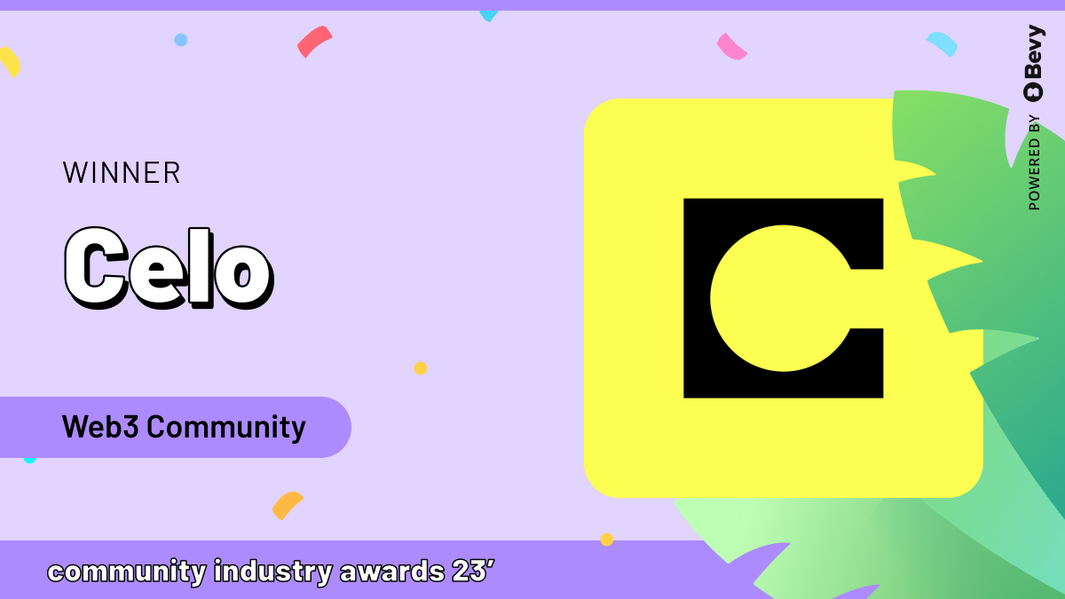 Celo just won the 'Best Web3 Community' and 'Community of the Year' awards at the <a href="/CMX/">CMX</a> Community Industry Awards 2023 🥳

Congrats, community! #WeAreCelo