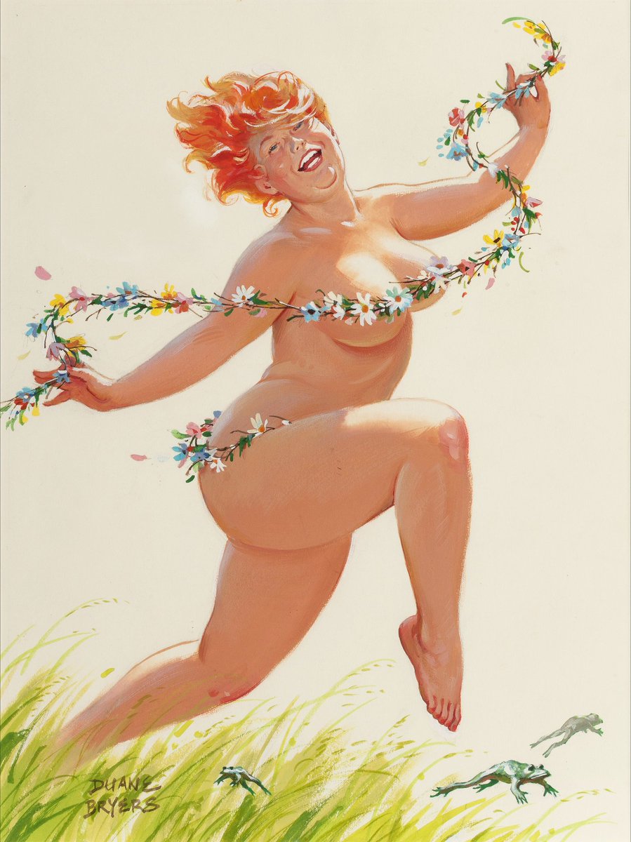 Hilda: the Bigelow &amp; Brown calendar pinup girl. Art by Duane Bryers (1950).