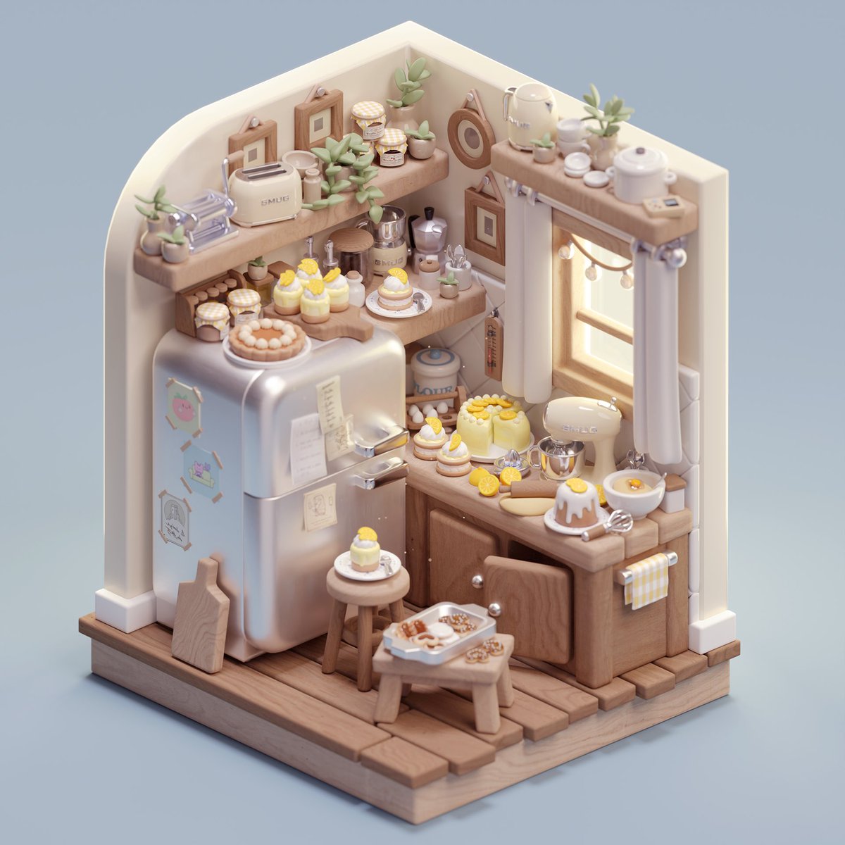 Tiny Kitchen 🍋

Details below! 

#b3d #blender3d