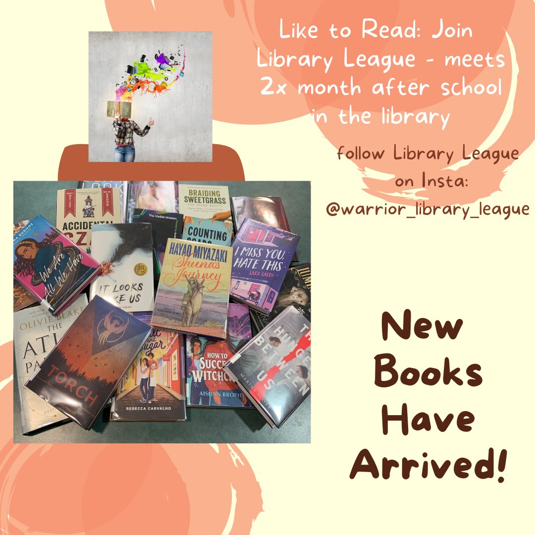 LmcWarrior's tweet photo. New books, new books, new books . . . check one out today & remember to log in Beanstack! @wandohighschool @vocalccsd #warriorsread #wandoreads #WHSreads #BetterTogether https://t.co/cHeD4NDzk3