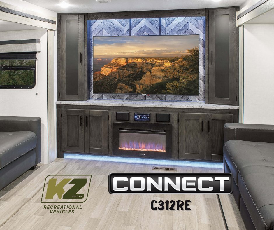 Cheer on your favorite team with the stunning entertainment center in the Connect C312RE: we're talking theater seating, storage, a multi-media entertainment system, and a 30” fireplace! kz-rv.com/products/conne…
#kzrv #rvlife #rv #camping #travel #rving #gocamplive #adventure