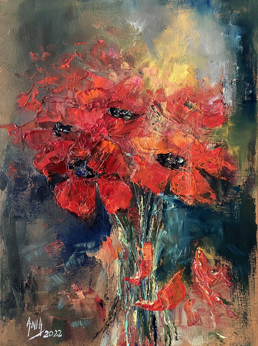 Heart whispers ❤️ Oil Painting. #light #redflowers #painting #floral #art #artwork #fineart #canvas