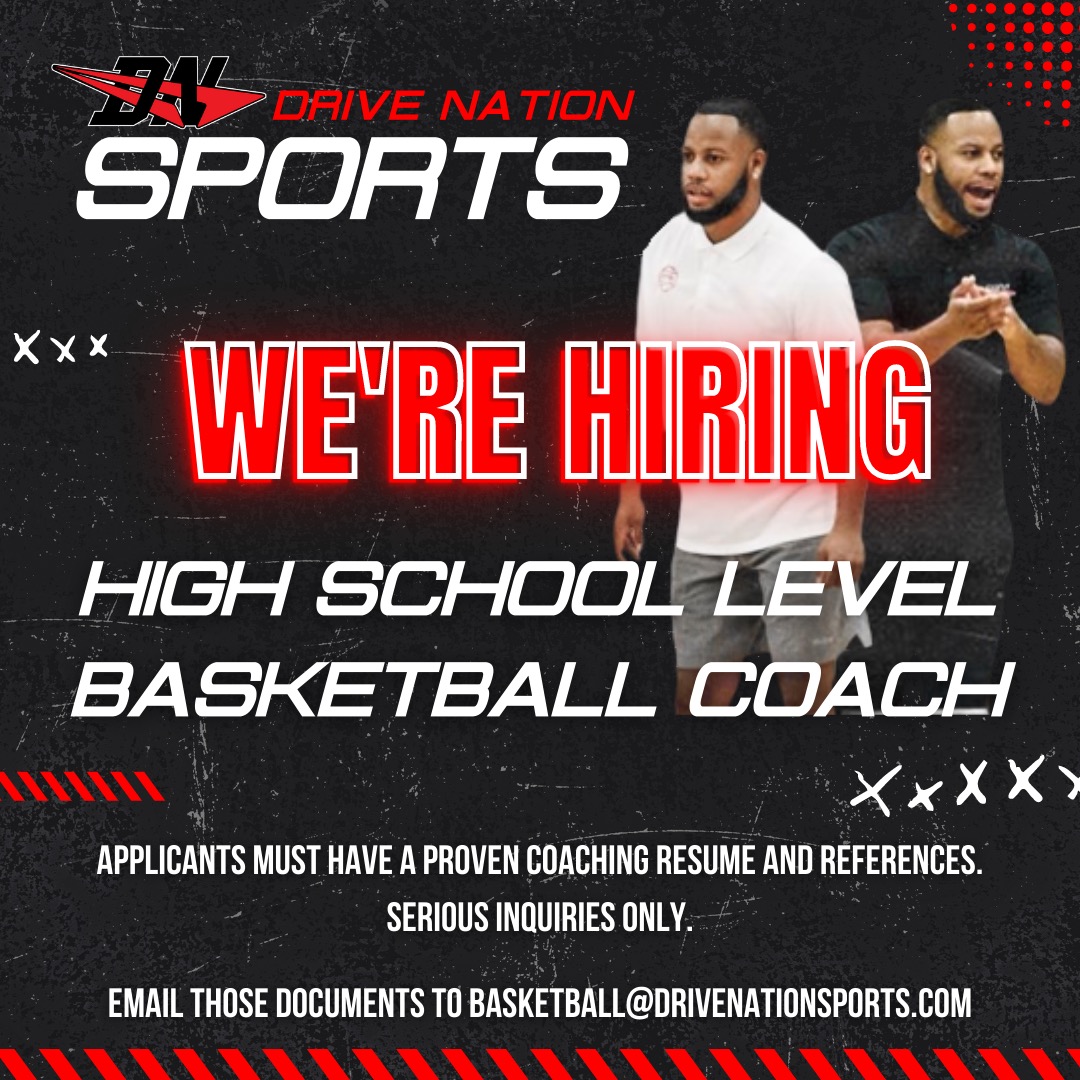 Join Our Team!!! - We're Hiring High School Level Coaches. Must have proven coaching resume and references. Send your coaching resumers to Ed Daniels at basketball@drivenationsports.com #drivenationbasketball #eybl #nike #jointhenation