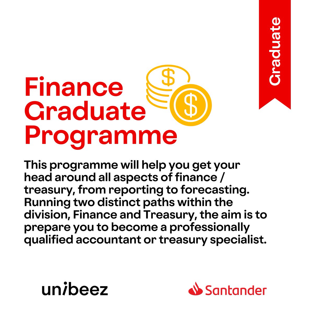Get your career in finance started with Santander.

#santander #jobs #paidwork #graduatework #internships #work #unibeez #students