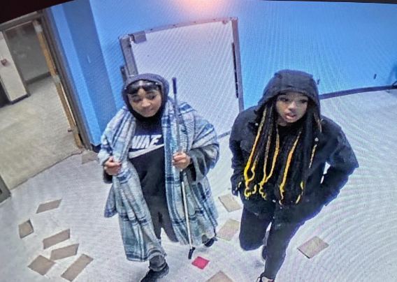 OKCPD's tweet photo. Investigators want to identify these two subjects in connection to a vandalism/burglary to a business in the area of SE 59th/Sunnylane. If you know who they are contact Crime Stoppers 405.235.7300/www.okccrimetips.com. Case # 22-93151 https://t.co/O9HEzzRv1L