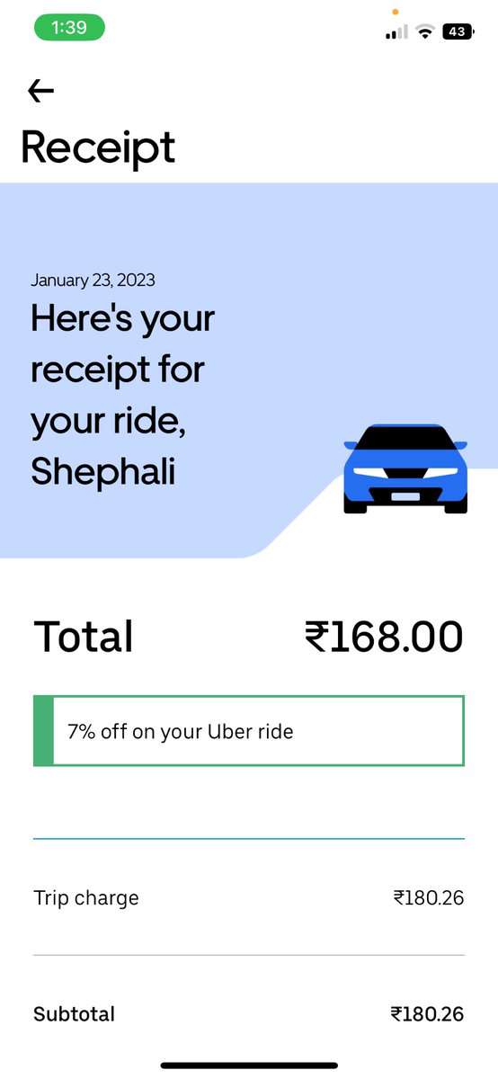 MuskanSengar2's tweet photo. A driver from your company take 1515 from me extra the ride fare was 168 and i paid 1683 driver take my phone to confirm their name and he right 3 after 168 please help me he blocked my no. From everywhere.  @Uber_Support @Uber @Uber_India https://t.co/kuI56MWHOf