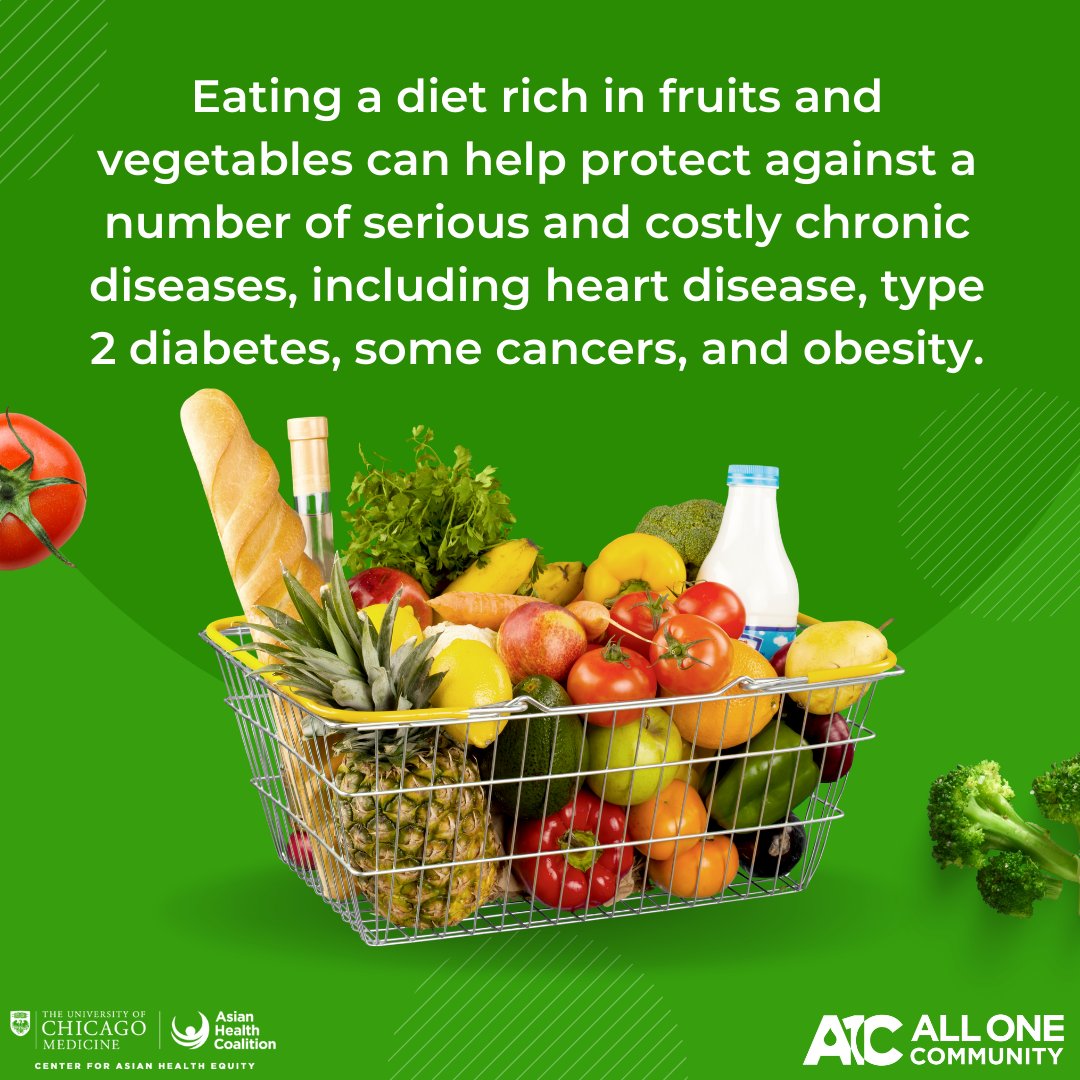 CAHE_AHC's tweet photo. #DYK eating a diet rich in fruits and vegetables can help protect against a number of serious and costly chronic diseases including type 2 diabetes, heart disease, and more.
#AllOneCommunity #Diabetes https://t.co/de6KuLW8hy