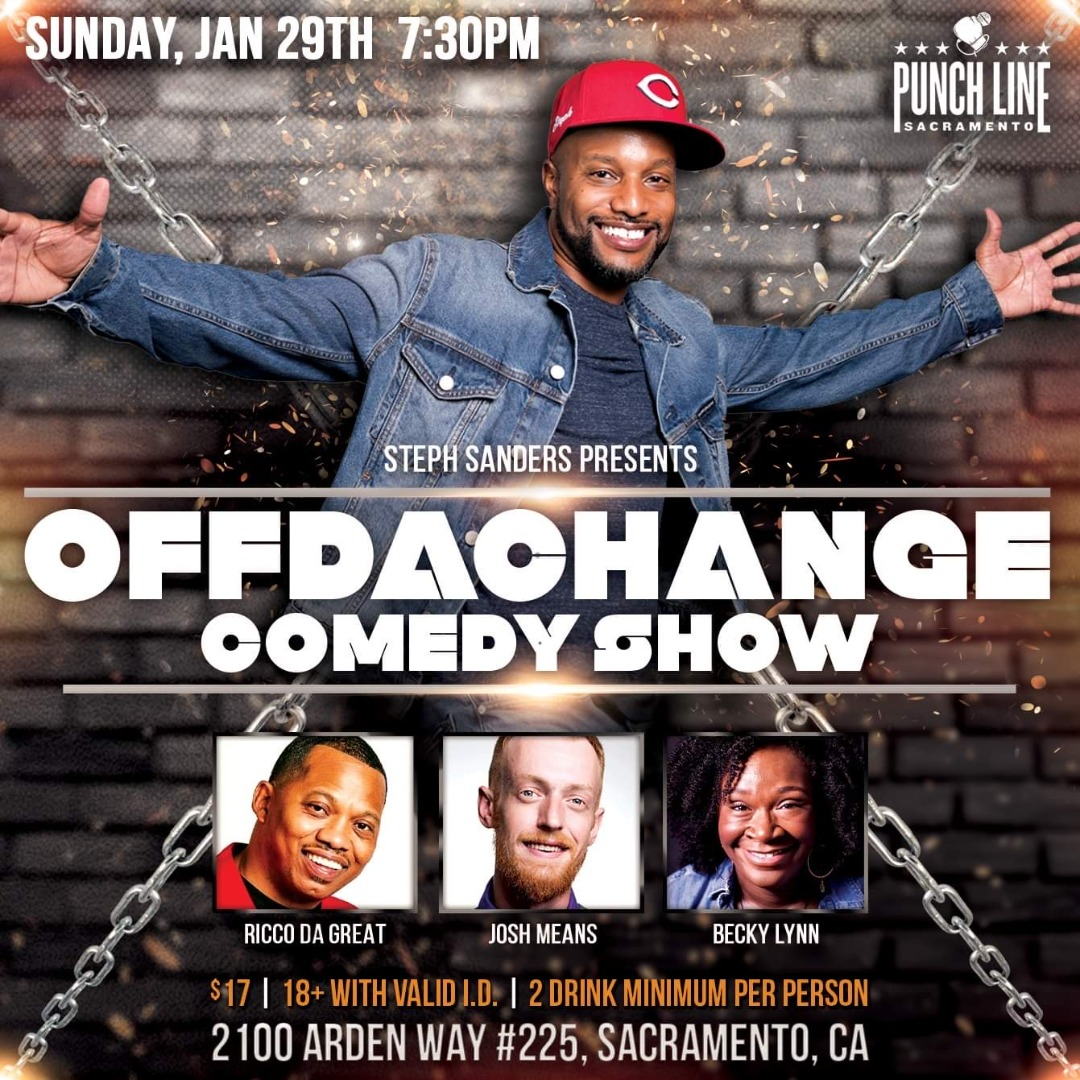 Offdachange Comedy Show with <a href="/IamStephSanders/">Comedian Steph Sanders</a> is back, January 29th ‼ Featuring : <a href="/riccodagreat/">WINSOR ALSTON 3rd</a>, <a href="/jmeanz/">Josh Means</a>, and <a href="/Ohthatsbecky/">Becky</a> 🎈 Get your tickets today ➡ tinyurl.com/5n74y4jc 🔗