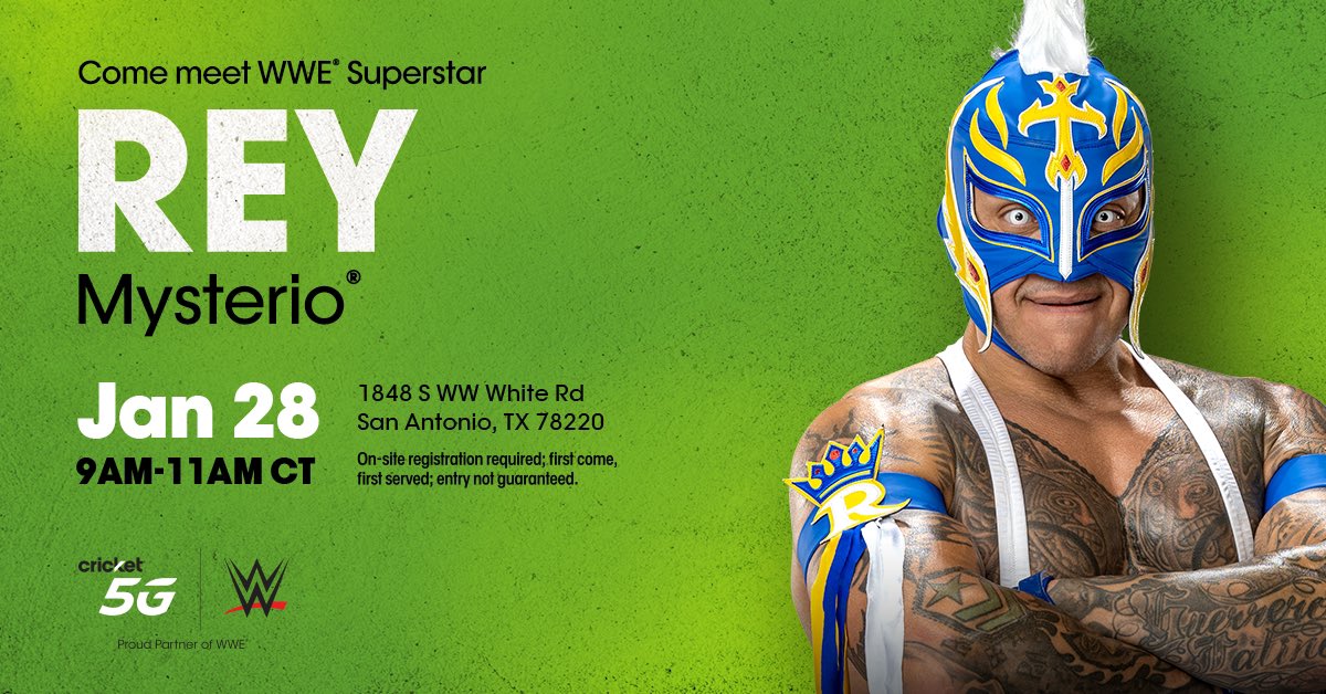 ♛Rey Mysterio on Twitter "Hey, San Antonio! Join me and cricketnation