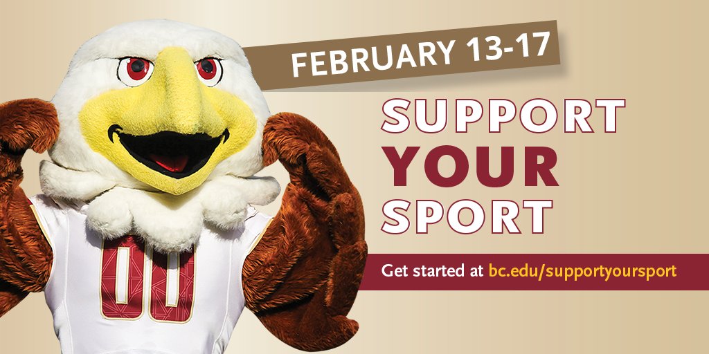 Support Your Sport, the week-long giving challenge to benefit Boston College Athletics, returns February 13!

Last year, more than 4,300 donors raised nearly $1.4 million for Eagles and their teams. 

We hope you'll help us set new records this year!

#SupportYourSport