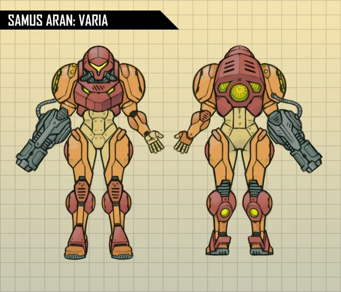 I figured I'd try my hand at redesigning more characters. The obvious start being #Metroid I wanted  Emphasize the hostile enviroment, hense bulky life support and movement aid- Keep the big round shoulders while being anathomically possible. X-Ray of the suit tommorrow 