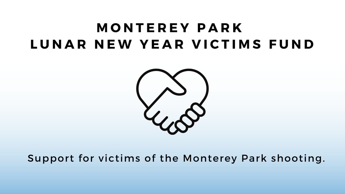 🚨UPDATE: WE HAVE CREATED A MONTEREY PARK LUNAR NEW YEAR VICTIMS FUND ON GOFUNDME. 

🤝ALL proceeds contributed to the fund will go to the many individuals who are now suffering from this senseless violence.

🔗DONATE NOW: gofundme.com/f/monterey-par…

#MontereyPark #stopasianhate