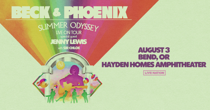 929online's tweet photo. It's going to be a great summer for live music #inbend. 
@Beck and Phoenix  @wearephoenix at Hayden Homes Amphitheater Aug. 3rd. Get yr tix on Friday at 10am
@bendconcerts #backyardbend  @LiveNation @929kris https://t.co/PbGUpkR6fJ