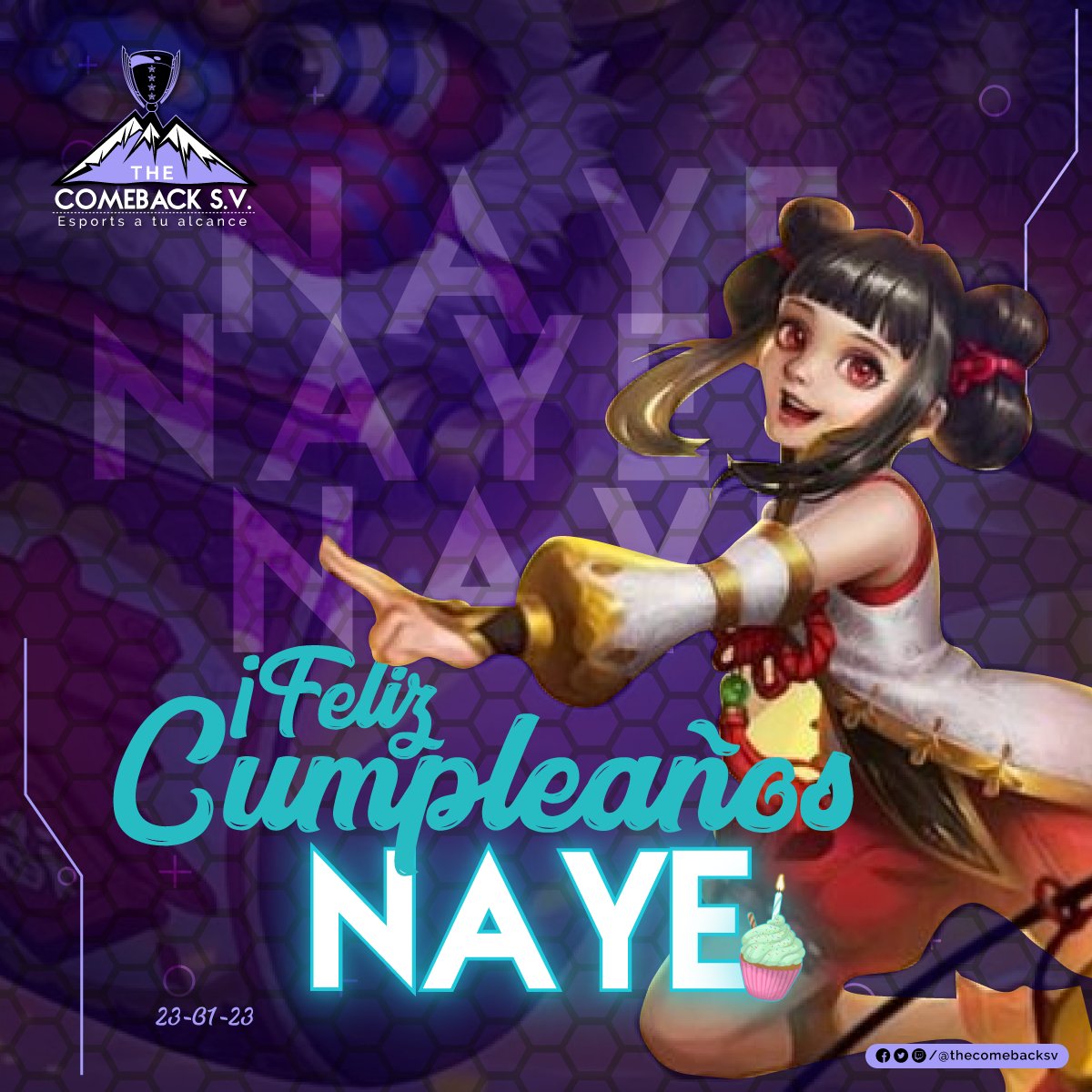 thecomebacksv's tweet photo. De parte de todo el equipo de The Comeback, queremos desearle a la pequeña del equipo, que pase un ¡Feliz Cumpleaños!🥳🥳
¡Que la pases bien Naye! 
No olvides compartir pastel 🎂
#thecomebacksv #cumpleañosfeliz https://t.co/zXmNITA52V