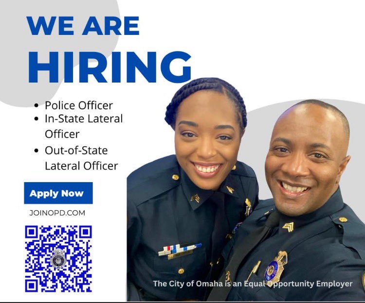 Heyyyy!  Look who made the Hiring Ad!  This is the perfect time to let you know OPD is hiring folks!  We need some good people to help us protect the community!  Scan the QR code and apply!  See you in the next Academy class!  #OPD #wewantyou #letsgoooooo