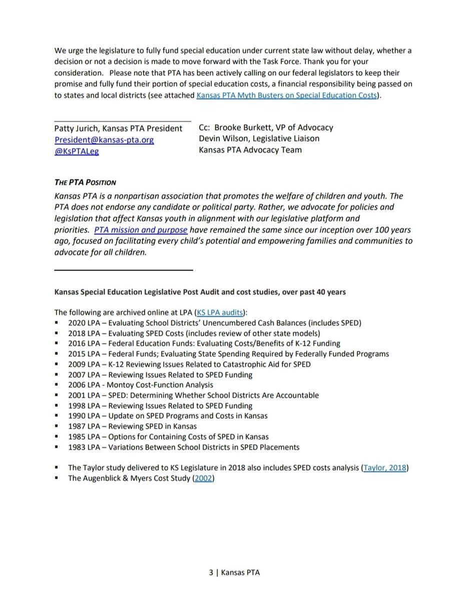 Kansas State PTA provides testimony: Neutral with reservations House Bill 2060 – Establishing a Special Education Task Force #HB2060 #FullyFundSPED #ksleg #ksed 
kansas-pta.org/wp-content/upl…