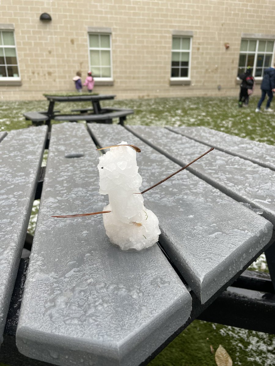 We had to get outside for the first school day snowfall of the year and for one student- their first time ever seeing snow!! ❄️☃️Magical moments!💞 <a href="/GreystoneES/">Kevin Fagan, Ed. D.</a>
