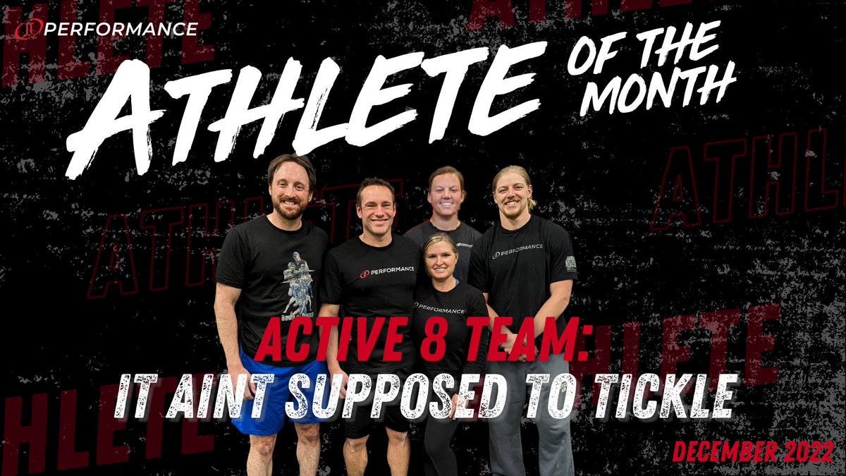 Congrats to "It Ain't Supposed to Tickle," the Active8 Challenge Team, on being named the December Athlete of the Month! 👊

#lookbetterfeelbetterperformbetter #OIPerformance #iamOIStrong #OIAthlete #AOTM #siouxfallsgyms #siouxfallsfitness #siouxfallsfit #siouxfalls