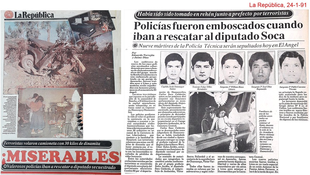 GustavoRojasQ's tweet photo. LA CRONOLOGÍA SANGRIENTA Y OCULTA
Continúo difundiendo la cronología hecha por @ppmarino de los atentados cometidos por los grupos terroristas SL y MRTA.
Un pueblo que olvida su historia está condenado a repetirla.
#TerrorismoNuncaMás
Semana del 23 al 29 de enero:   (1/4) https://t.co/3C7RwfZova