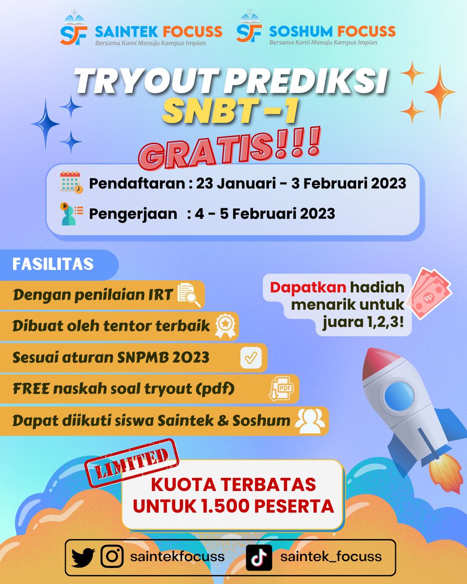 SAINTEK FOCUSS | CHECK PINNED tweet media