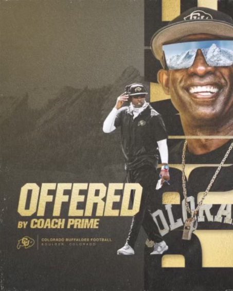 BLESSED and excited to have received an offer from The University of Colorado! <a href="/coachdavidkelly/">David Kelly</a> <a href="/DeionSanders/">COACH PRIME</a> <a href="/gridironjrj/">J.R. Johnson</a> <a href="/CUBuffsFootball/">Colorado Buffaloes Football</a> <a href="/CoachElauer51/">Coach Lauer</a> <a href="/AaronFrana/">Aaron Frana</a> <a href="/Ruben_Gammage19/">24 Sports Media</a> <a href="/ZachAlvira/">Zach Alvira</a> <a href="/JUSTCHILLY/">Just Chilly</a> <a href="/BrandonHuffman/">Brandon Huffman</a> <a href="/adamgorney/">Adam Gorney</a> <a href="/JeremyO_Johnson/">Jeremy Johnson</a> @RWrightRivals