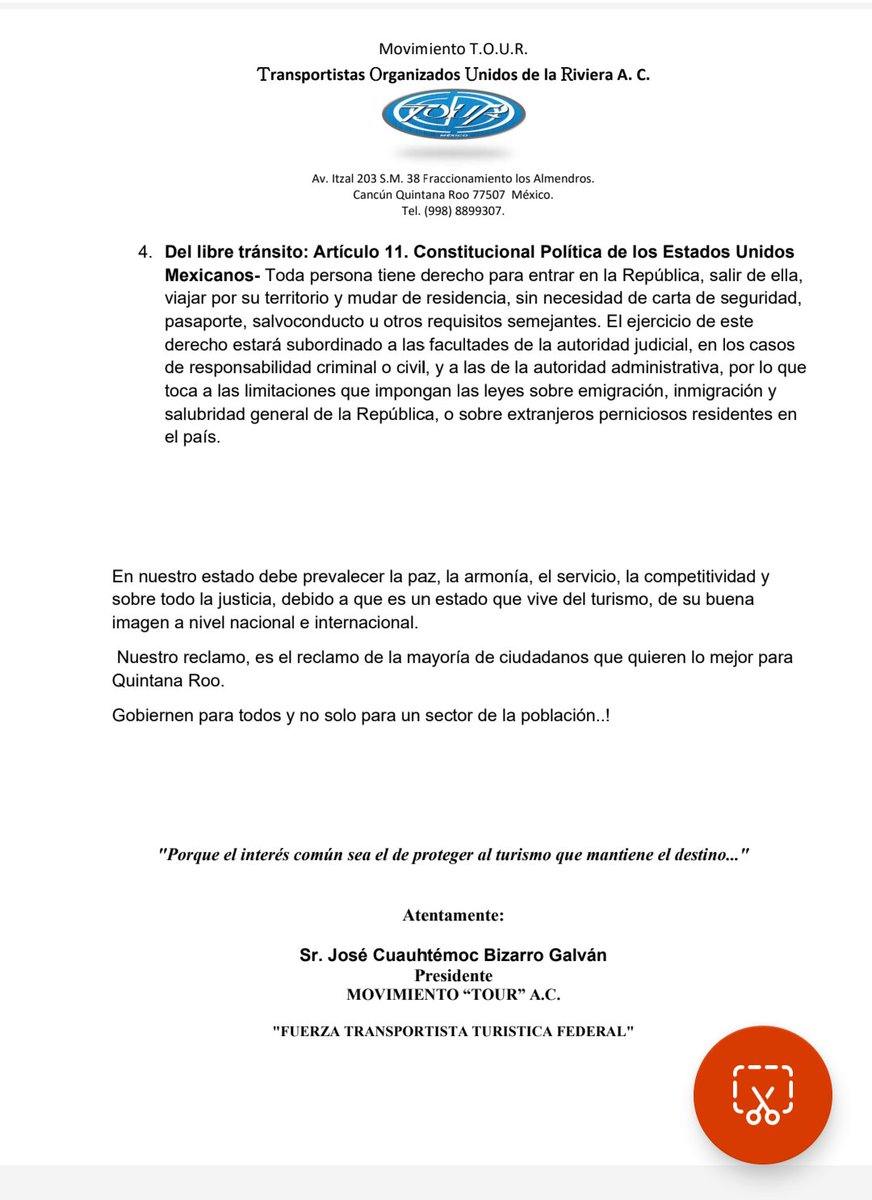movimientoTOUR's tweet photo. #COMUNiCADO.
A la opinión pública, por los hechos del día de hoy en Z.H. #Cancun por gremios taxistas
@lopezobrador_
@MaraLezama
@anapatyp 
@aguilarosorio 
@cristtytorres 
@FGRMexico
@FGEQuintanaRoo 
@SSP_QROO 
@SECTUR_mx 
@SedeturQROO 
@TorrucoTurismo 
@SCT_QuintanaRoo 
@SCT_mx https://t.co/BeQkzm6aD9