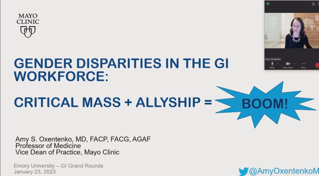 Thank you to @AnotherPatelMD and @EmoryGastroHep for the invite to present at your #GIGrandRounds this evening! @EmoryGastroHep is a GI division with >40% women! 🤩 (double the percent of women in GI overall! 💥 #BOOM!💥