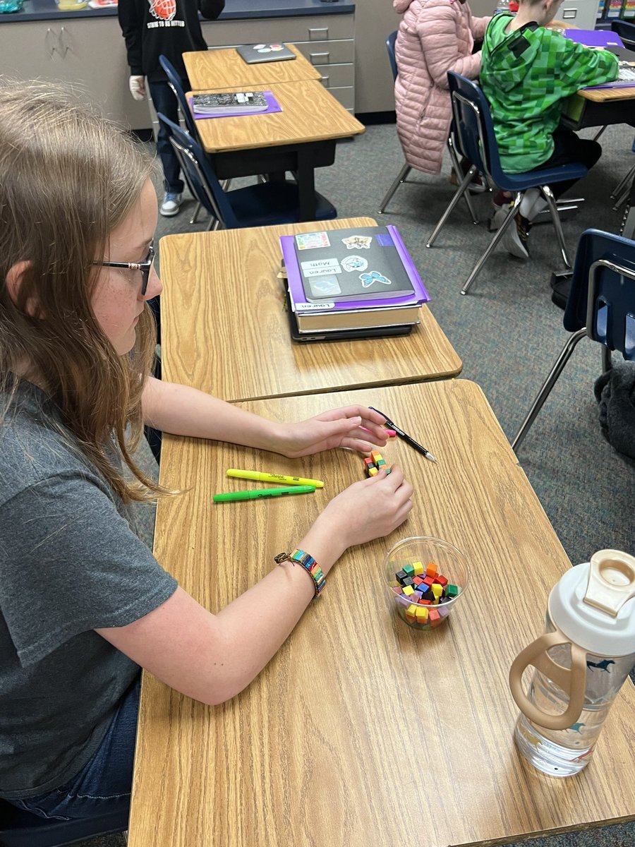 Today our 5th graders worked to build rectangular prisms with unit cubes to understand and calculate volume <a href="/mavs5th/">5th Grade McGowen</a> <a href="/McGowenES/">McGowen Elementary</a>