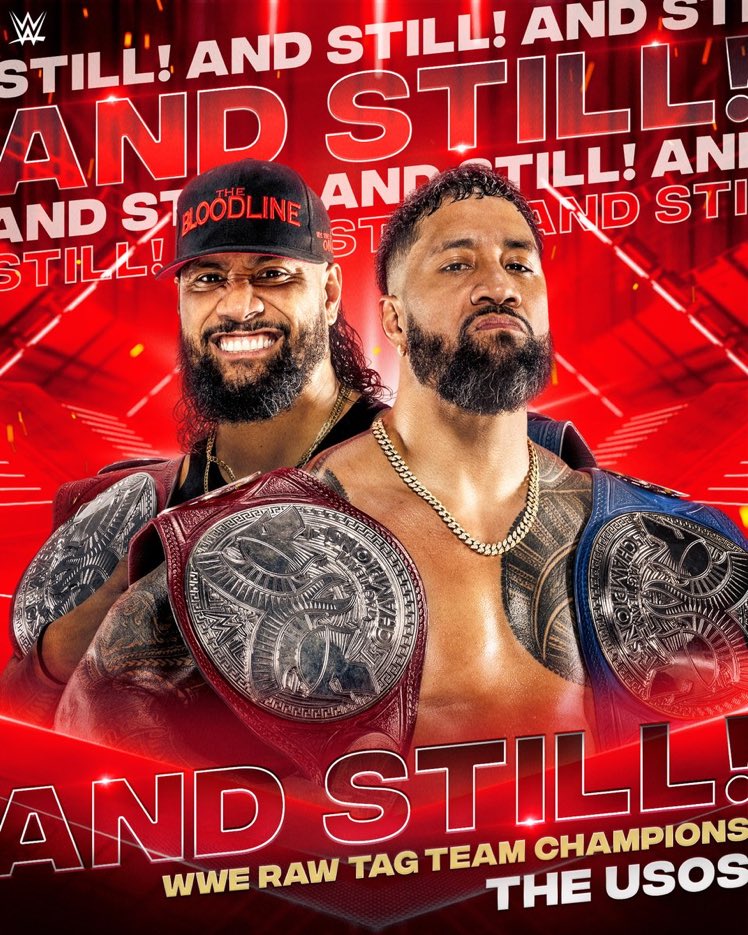 Thanks to @HardToSilence/@ResistsDespair/@TheHonoraryUce, the #TagTitles remain with #TheBloodline!

@OneHeldHigh/@ThrowThemOnes/@CatchThoseOnes #AndStill

#RawXXX