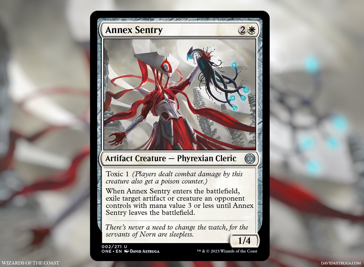 Annex Sentry

Magic the Gathering: Phyrexia - All will be One

AD: Dawn Murin

#MTGPhyrexia #MTG