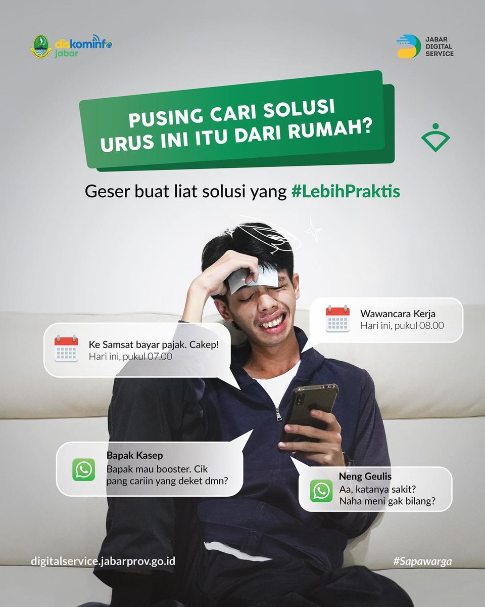 indagjabar's tweet photo. Kalau bisa praktis kenapa harus ribet?
Dulur Indag setuju kan?
Nah, untuk kenyamanan Dulur semua, #Mindag kenalin aplikasi yang akan membantu segala urusan jadi #LebihPraktis.
@jabardigital https://t.co/dlJRzPKu4p