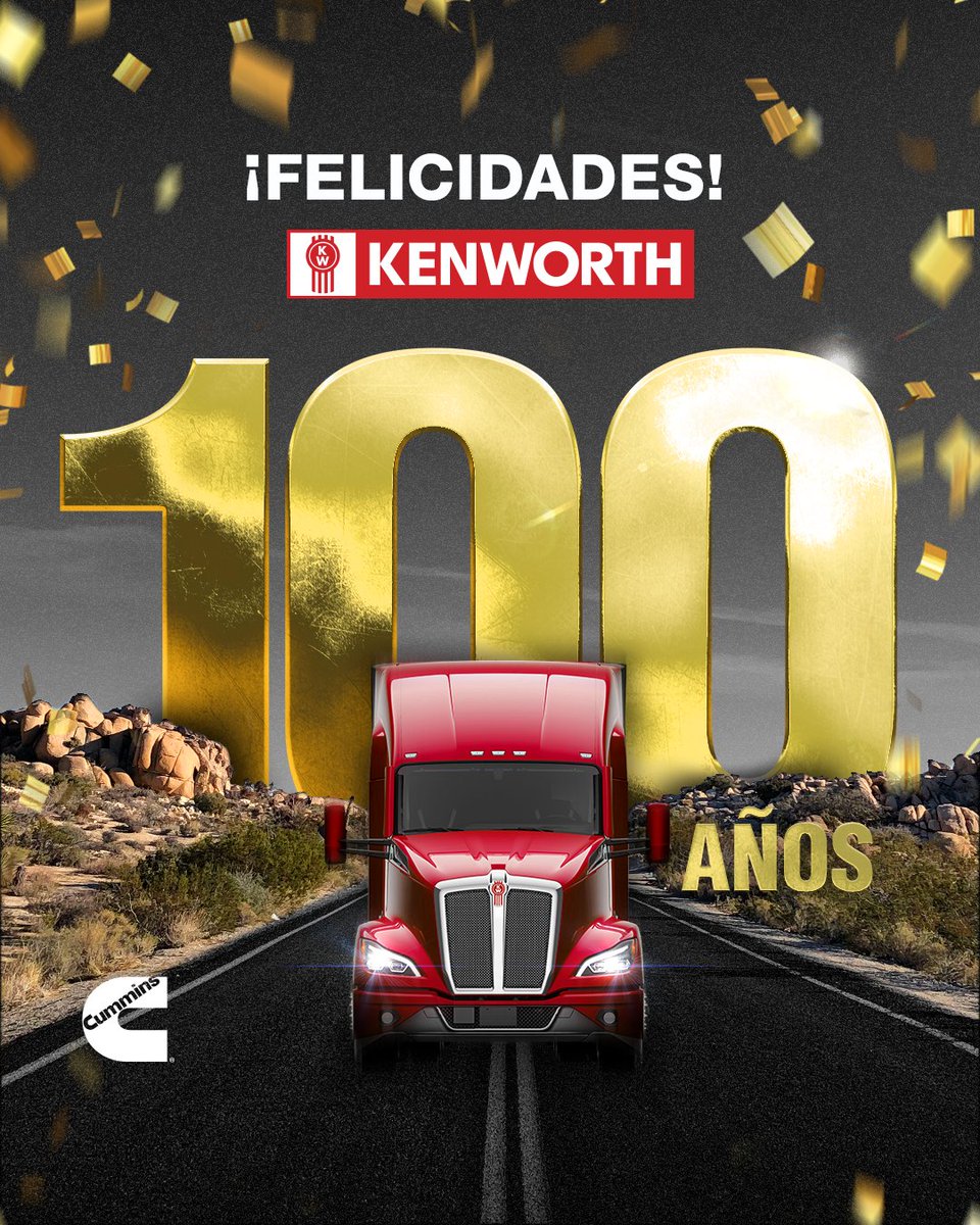 100 años siendo un referente para la industria. Reconocemos sus esfuerzos y toda la trayectoria que ha sido resultado de su incansable trabajo. ¡Deseamos que en su camino les esperen muchos éxitos más! 🙌 #Kenworth100