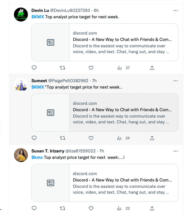 richarddruce1's tweet photo. @TwitterSupport  Surely it can't be hard to get rid of this bot. All of them are username ending with 8 digits, tweeting exactly the same text and linking to a discord? It's not exactly ChatGPT level AI you're dealing with. Makes search unusable. https://t.co/IGx3ec7KvR