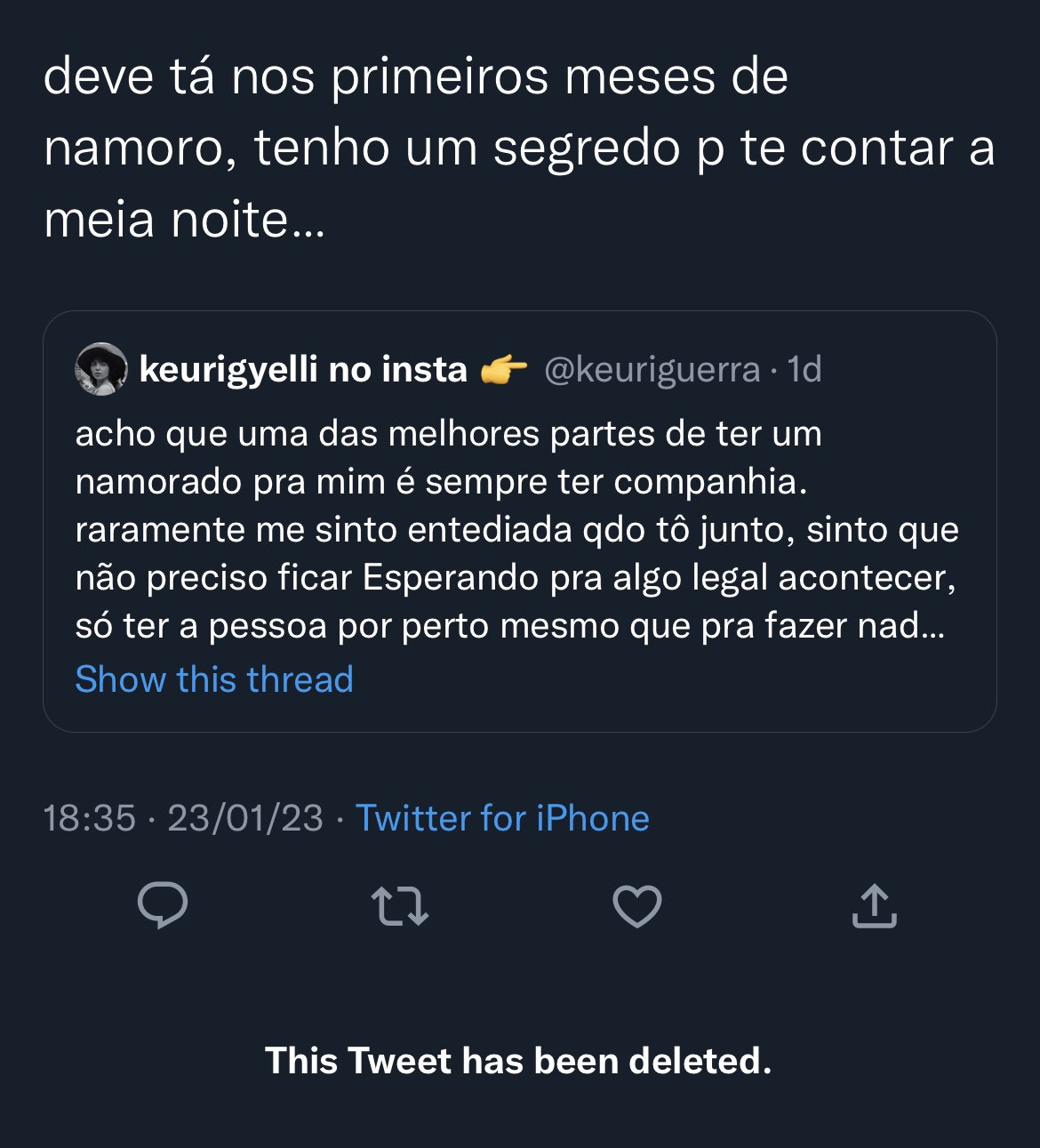 Sobre nós…. Nós não precisamos namorar. Não…