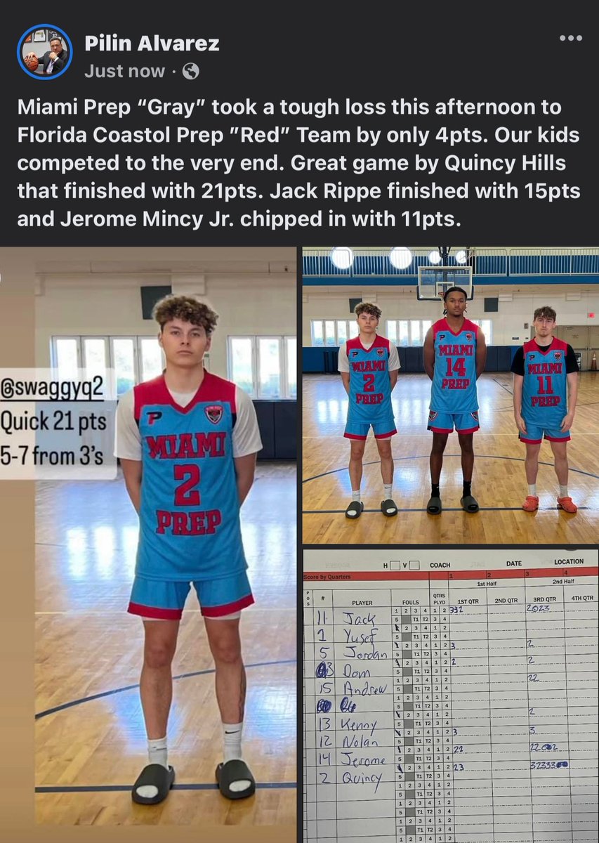 <a href="/HillsQuincy/">Swaggy Q</a> had been playing very well for the Miami Prep program. Multi faceted guard can finish at the rim and knock down the 3 with big accuracy. Big time prospect!