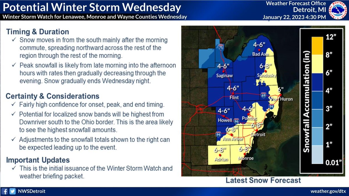 RT @NWSDetroit: A winter storm is expected to impact the region on Wednesday with accumulating snow.#miwx https://t.co/OXLNHXPdD6