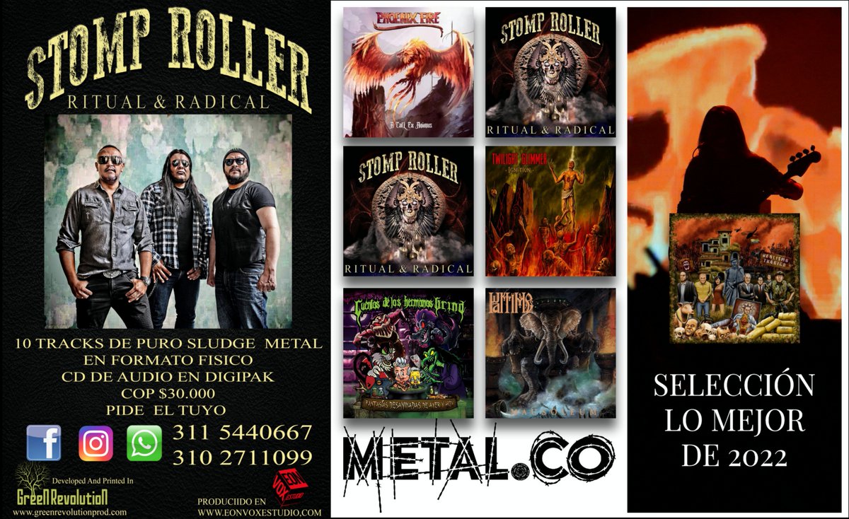 AGRADECEMOS PROFUNDAMENTE a Metal.CO. por el espacio y por el apoyo real e incondicional, siempre es genial estar en este programa tan importante de la escena en Colombia.
radio.unal.edu.co/.../stomp-roll… y ser parte de la lista de los álbumes destacados de 2022.