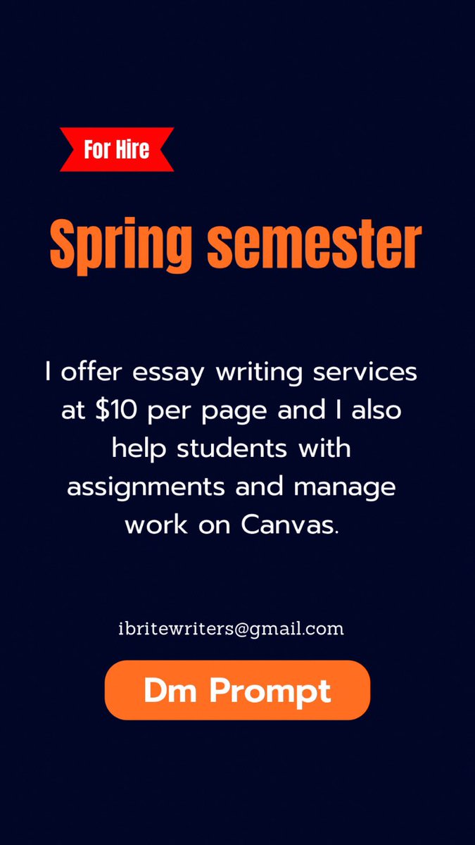 phoebessay's tweet photo. Writing an essay or research paper can be tough. Let's make it easier by working together!
Order your next essay or research paper from me today! Write me a message on Twitter & I'll reply in less than an hour.
#Essaydue #texas #assignment #college #Paperhelp #writeessay https://t.co/0aW6KGzZeu