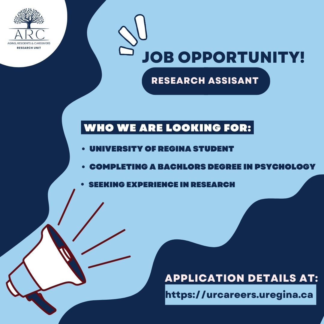 The ARC Unit is currently hiring a research assistant!

This job is ideal for students at the <a href="/UofRegina/">University of Regina</a> who are completing a bachelor’s degree in #psychology and are currently seeking experience in #research. 

More details can be found here: urcareers.uregina.ca/postings/11274