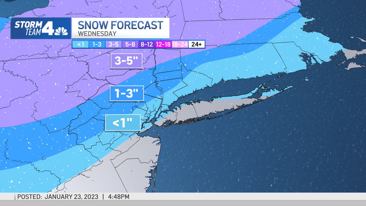 StormTeam4NY's tweet photo. This storm is ending...another one in less than 48 hours could bring some snow CLOSER to #NYC.  We will continue to watch it. https://t.co/6sU9bRxpCT