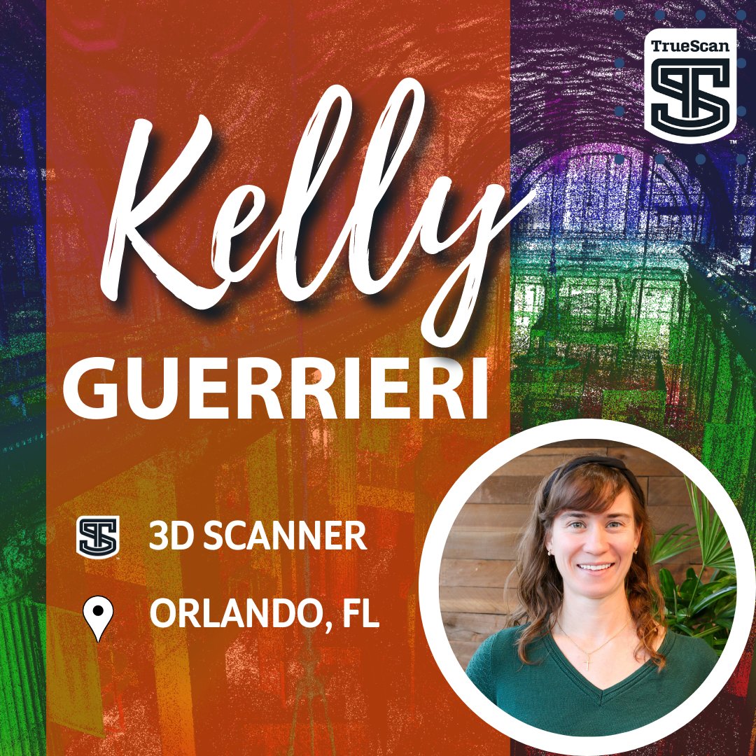 We're very happy to announce that our nationwide scanning team is growing. Kelly Guerrieri has joined us as a 3D Scanner, based out of Orlando, Florida. Welcome to the team, Kelly!

#TrueScan #RealityCapture #3DLaserScanning #3DScanning #BIM #Florida #Growth