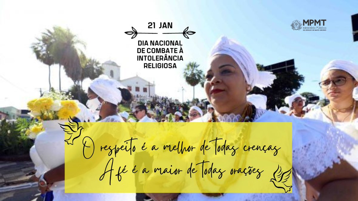 mpdemt's tweet photo. No Brasil, o direito à liberdade de religião ou crença é garantido pela Constituição, que assegura o livre exercício de cultos religiosos e a proteção aos locais de cultos e suas liturgias. Por uma #culturadepaz, respeite a religão/crença do seu próximo. #MPMT #Tolerância #MPEMT https://t.co/UT8rRTQQ3i