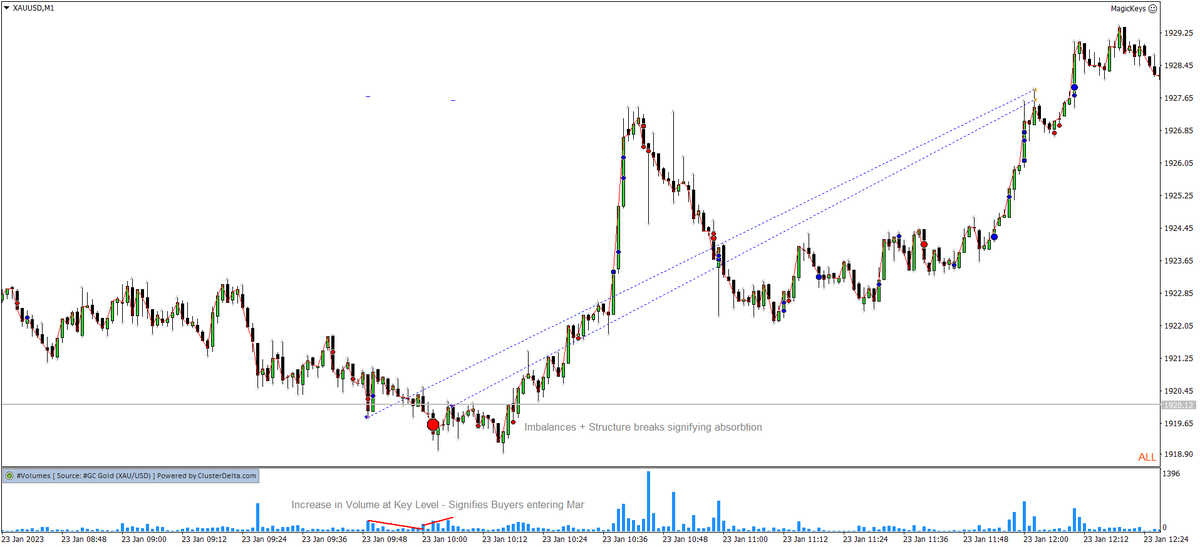 LiquidityPlug's tweet photo. #XAUUSD #Gold - #LongTrade #SupportandResistance #Footprintchart #Volume https://t.co/1BPmklg3WR